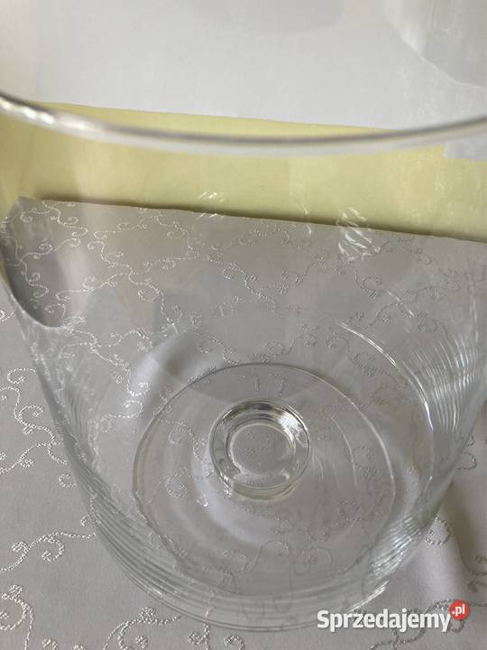 Wazon Duży na Stopce Ozdobny i Dekoracyjny przezroczysty