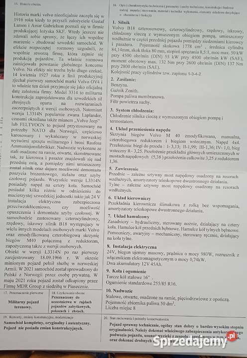 Sprzedam zabytkowe VOLVO Laplander L3314N