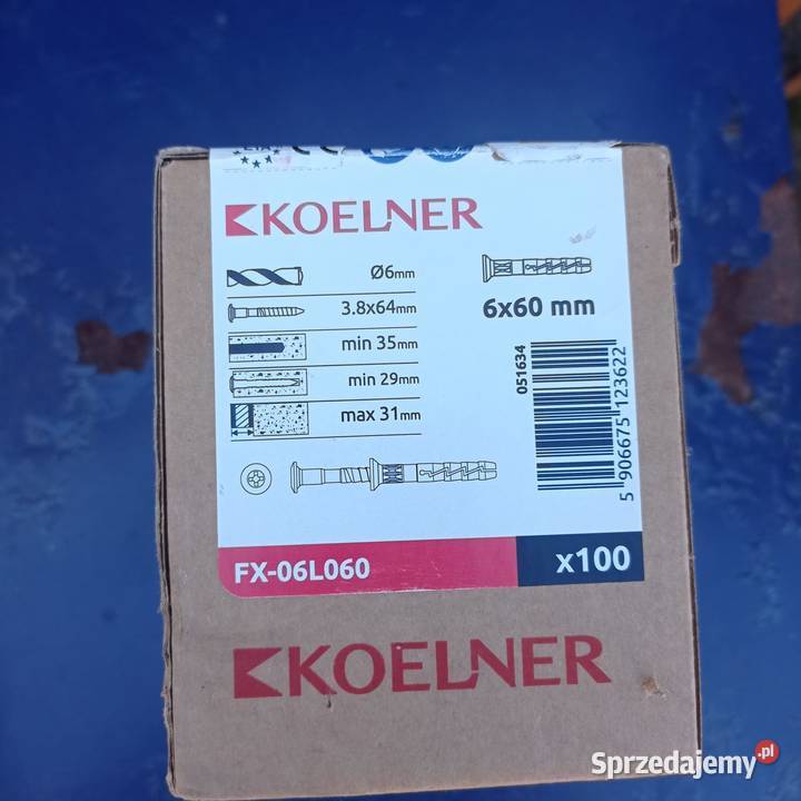 Kołki szybkiego montażu FX 6x60 mm KOELNER 100 Kamień Pomorski