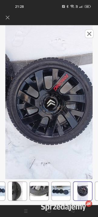 Zimowe koła aluminiowe citroen 17 z kolcami osobowe Rzeszów sprzedam
