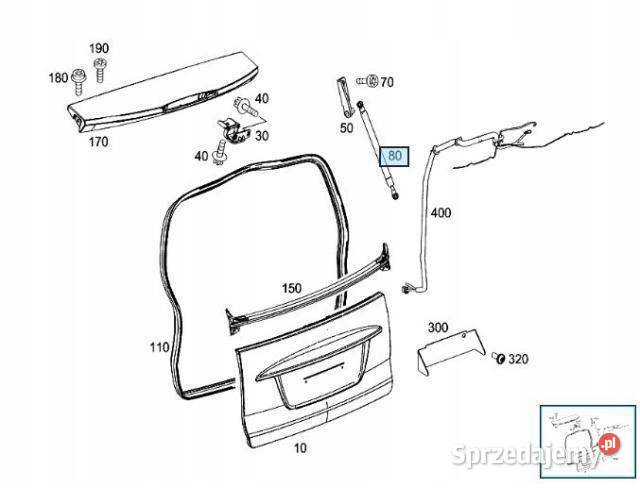 SIŁOWNIK TELESKOP KLAPY SMART FORTWO ORYGINAŁ