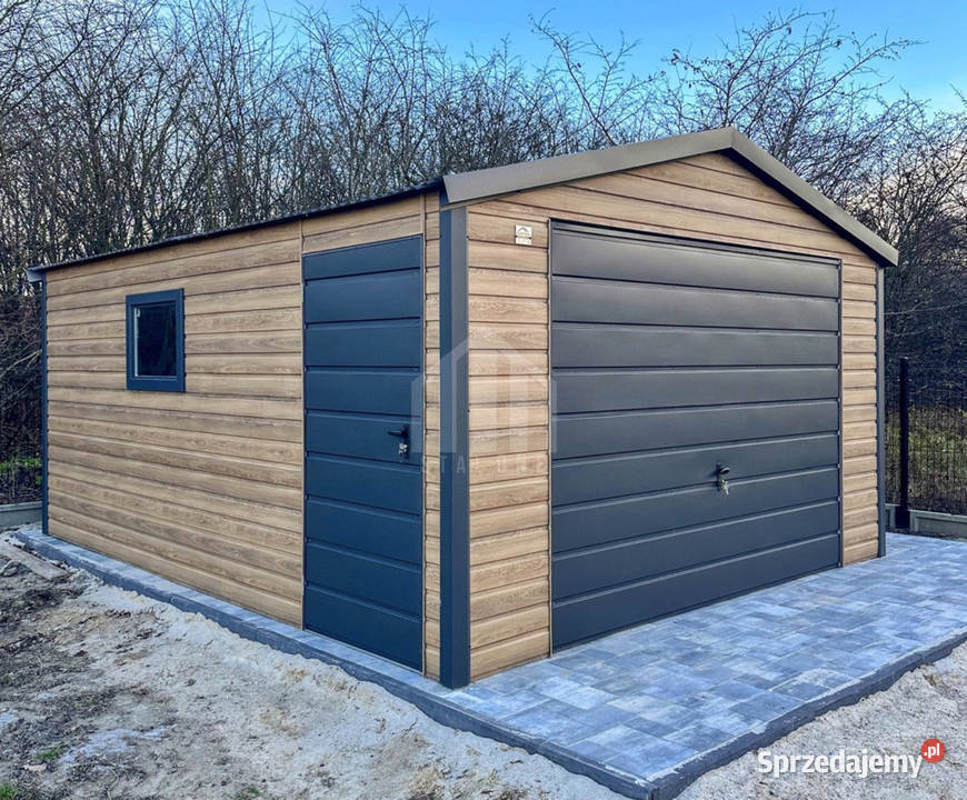 Garaż blaszany 5x6m brama uchylna drzwi okno Kraków