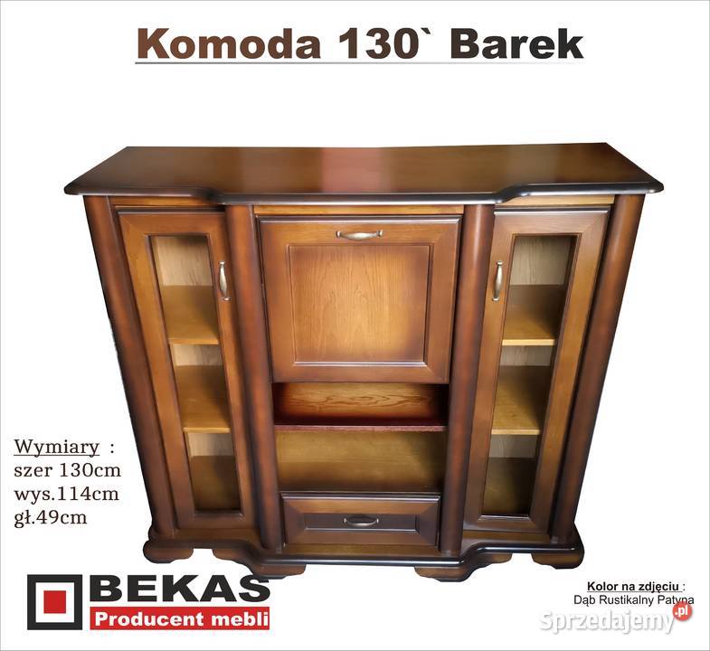 Serwantka Klasyczna Stylowa Witryna 123 Dębowa 50cm