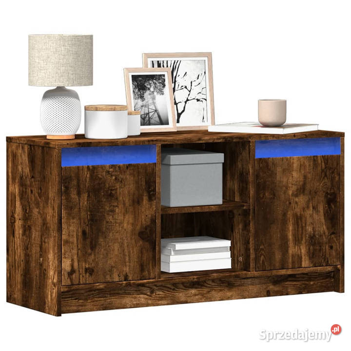 Szafka pod TV z LED przydymiony dąb 100x34x50 mazowieckie Warszawa