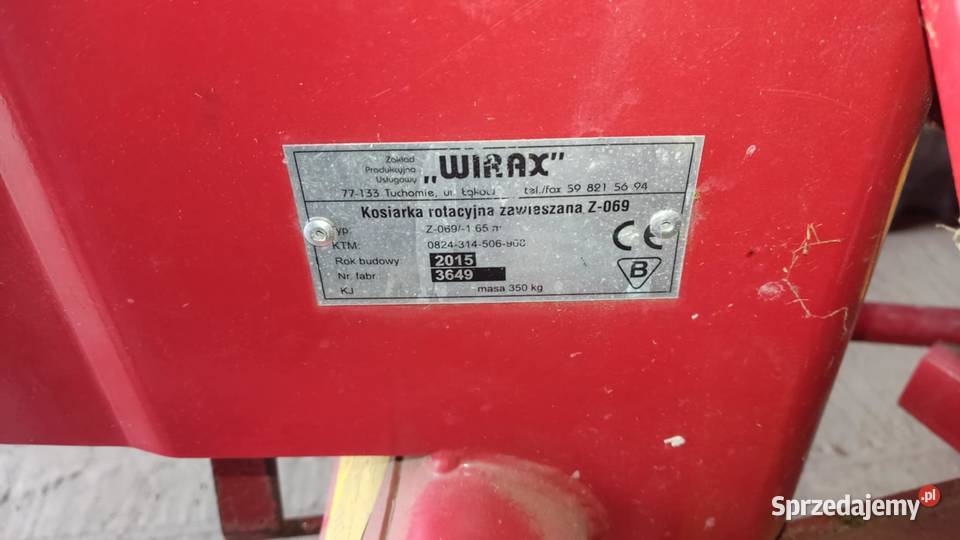 Kosiarka rotacyjna WIRAX Z069 165m nieuszkodzony Włodawa sprzedam