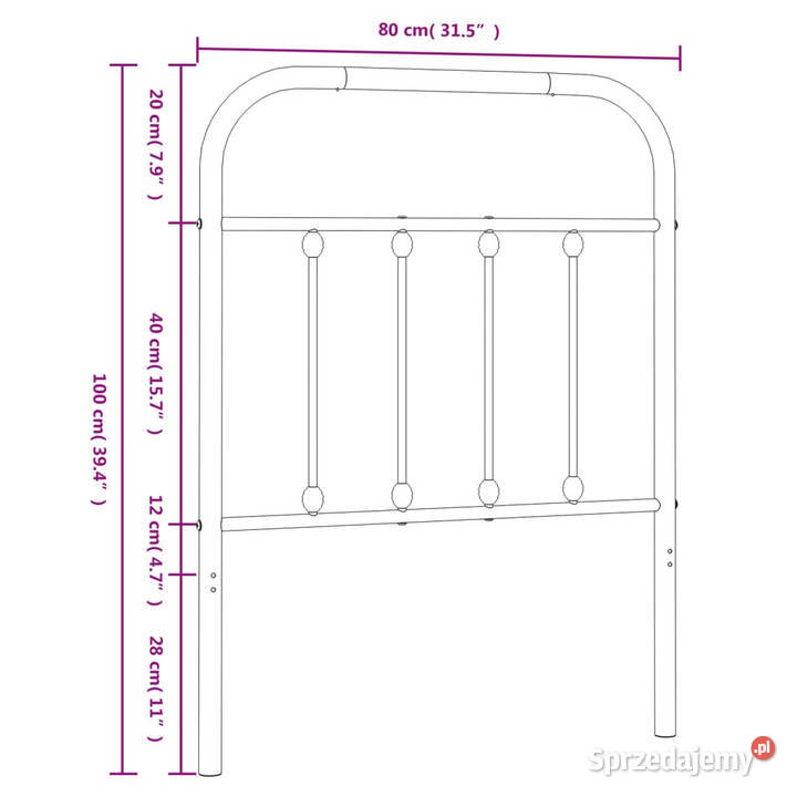 Metalowe wezgłowie czarne 75 WM352604 Warszawa