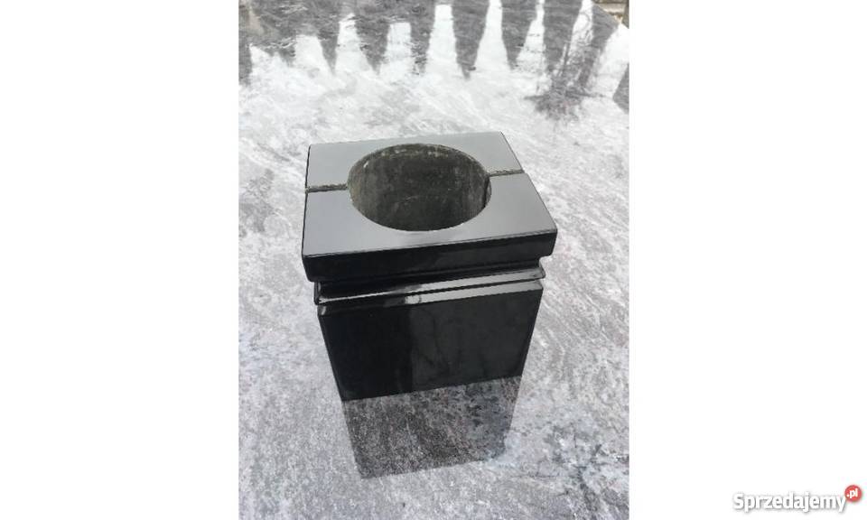 Wazon kwadratowy impala czarny żywiczny dzbanek Strzegowo