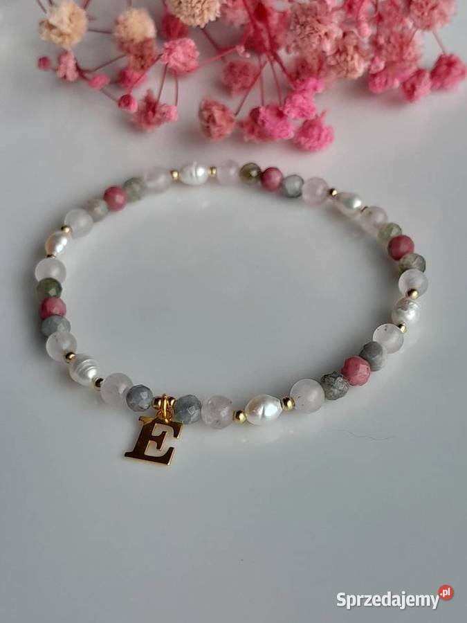 Kamienie naturalne Turmalin Kwarc Różowy Perła Brzeg