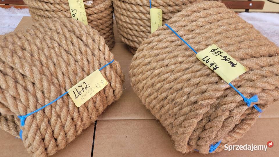 Piękna Naturalna lina jutowa sznur konopny fi 15 lubelskie