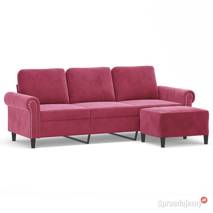 3osobowa sofa z podnóżkiem winna czerwień 180 Sofy i kanapy mazowieckie Warszawa sprzedam