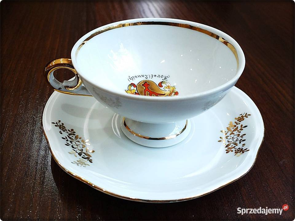 Mała Filiżanka z herbem spodek TURYNGIA Żary