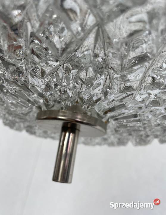 Retro lampa wiszaca z 1966 roku Krysztal metal Lubań