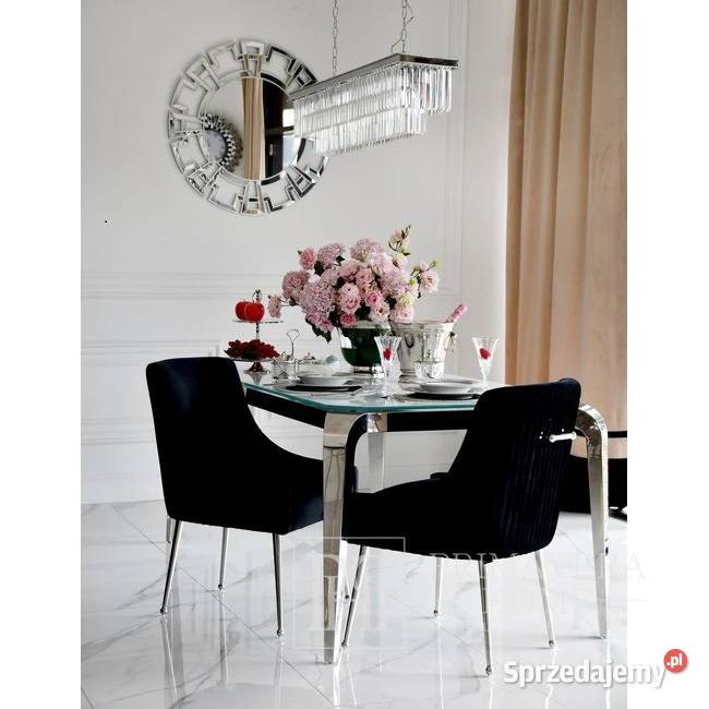 Designerski stół glamour ze szklanym blatem Warszawa
