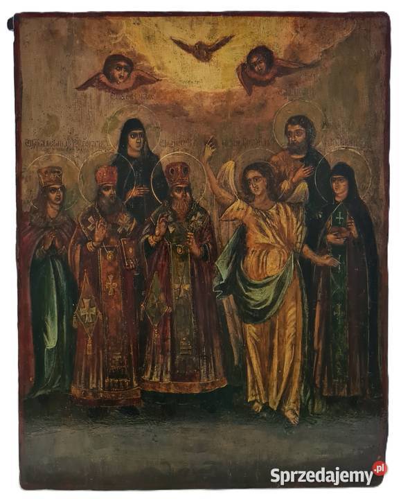 Ikona Archanioł Gabriel Święci XIX wiek 0252 Warszawa