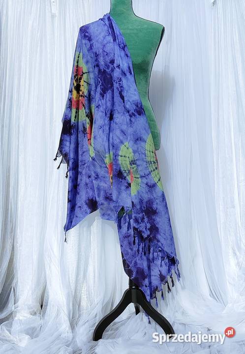 Duża chusta szal tie dye barwiona boho bohemian Szczecin