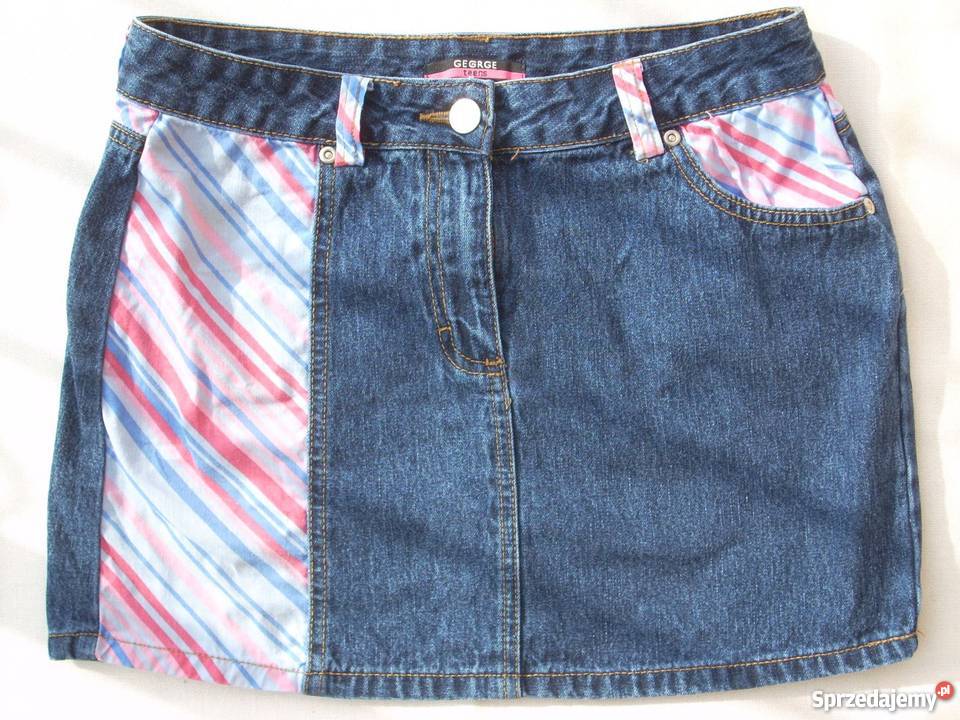 GEORGE Dżinsowa spódniczka z Wstawką 36 S niebieski Nowy Sącz