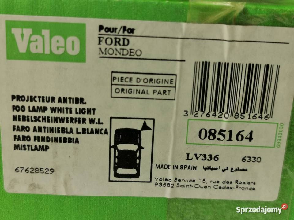 HALOGEN PRAWY PRZÓD VALEO FORD MONDEO I 9396