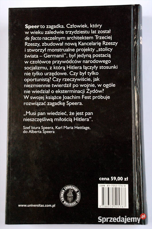 Speer Biografia Joachim Fest Rok wydania 2001 Łódź