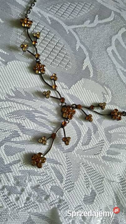 FINEZYJNY NASZYJNIK Z GAŁĄZEK KWIATÓW Piła