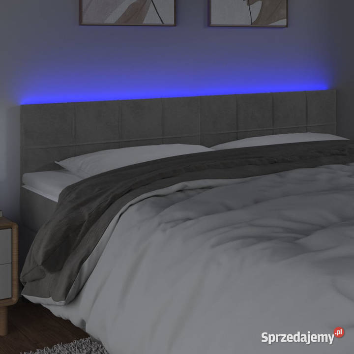 Zagłówek do łóżka z LED jasnoszary 160x5x7888 Warszawa