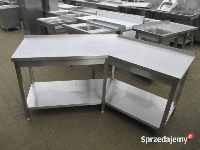 Stół Gastronomiczny Z Półką Narożnikowy Skośny