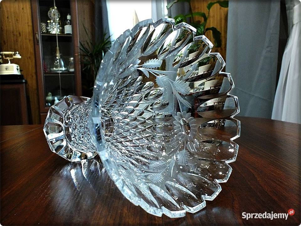 Wazon Kryształowy ręcznie szlifowany lata 60te lubuskie Żary