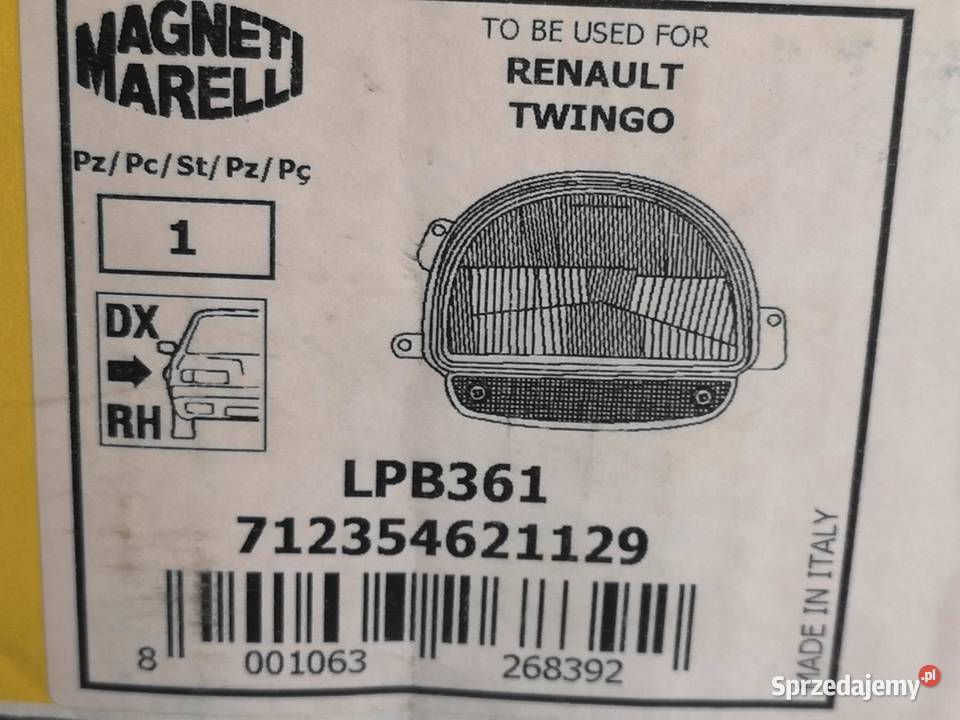 LAMPA PRAWY PRZÓD RENAULT TWINGO I 19932007 sprzedam