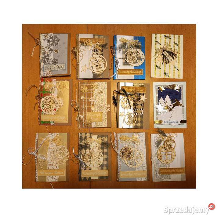 hand made kartki świąteczne Wesołych stylizowane Kielce