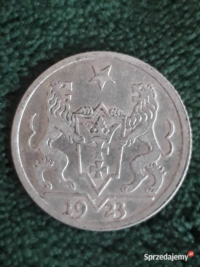 1 Gulden W M Gdańsk 1923 r 2 piękne Numizmatyka Konin sprzedam