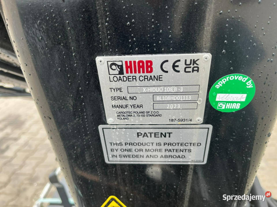 HDS Hiab 108 HIDuo 108 HIDuo urządzenie dźwigowe Sokołów