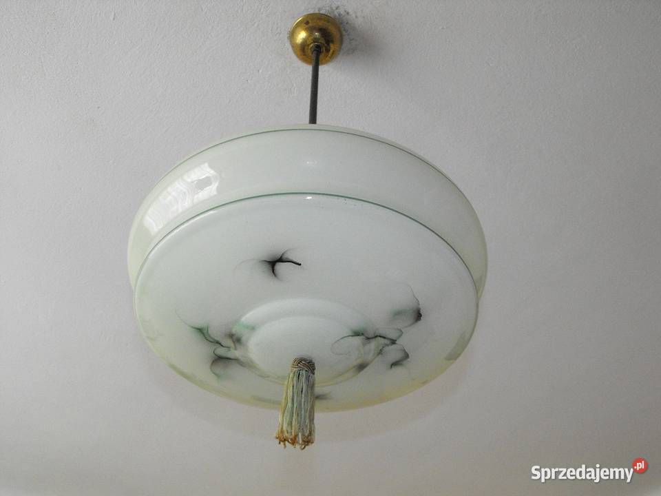 Wisząca lampa Art Deco ładny duży klosz łódzkie Skierniewice
