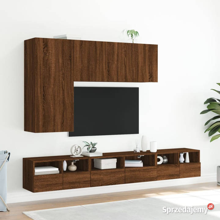 Ścienna szafka TV brązowy dąb 60x30x30 WM836866 Warszawa