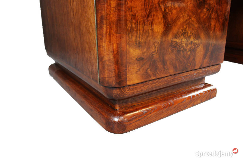 Klasyczne biurko art deco w orzechu z krzesłem Bydgoszcz