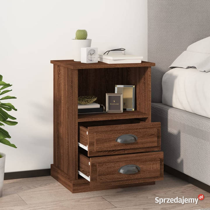 Szafki nocne 2 brązowy dąb 43x36x60 WM816343 Warszawa