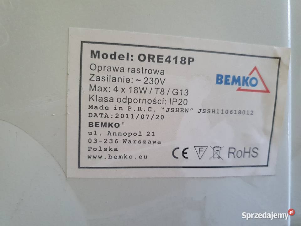 lampy jarzeniowe Myszków sprzedam