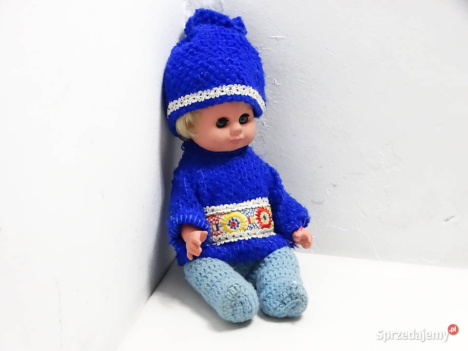 Stara Lalka Vintage PRL W Dzianinowym Ubranku 40 sprzedam