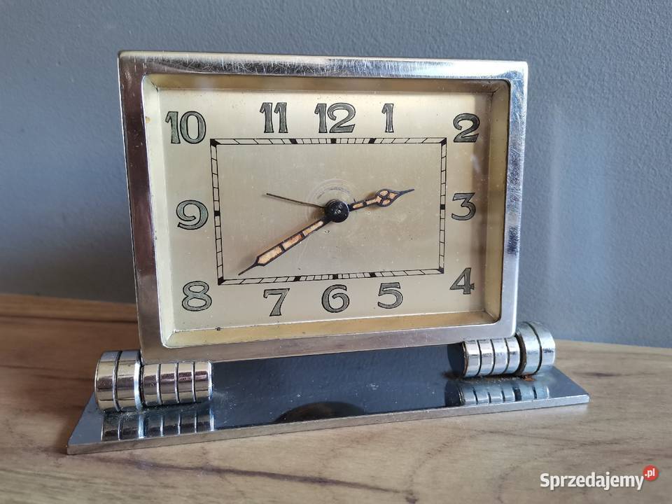 Stary przedwojenny zegar budzik gabinetowy Art Katowice sprzedam