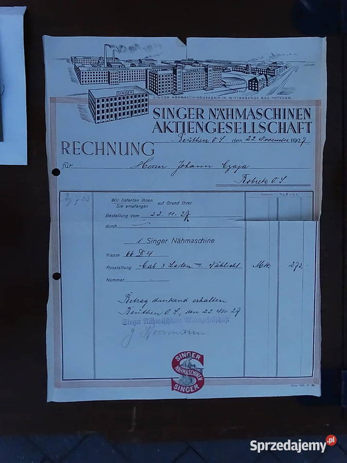 Zabytkowy SINGER 1927 z Niemiec Komplet Biłgoraj