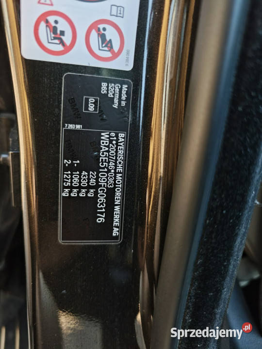 BMW 520 F10 20092017 automatyczna Sadlno