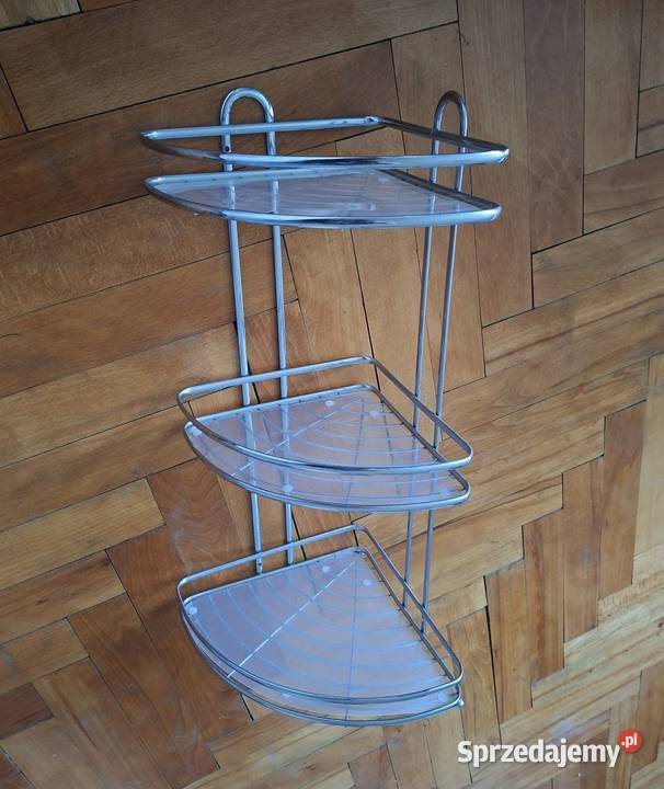 Półka łazienkowa narożna 58x25 chrom