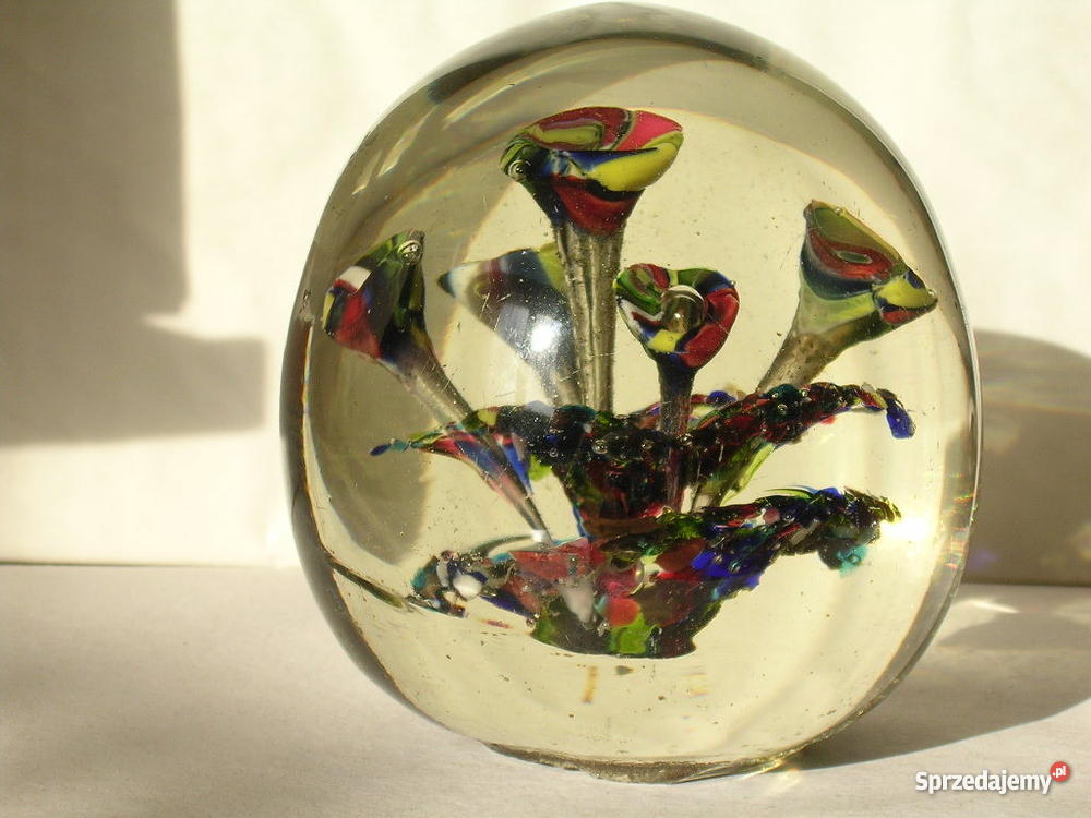 OLBRZYM Szklana kulaprzycisk do papieruozdoba Łódź