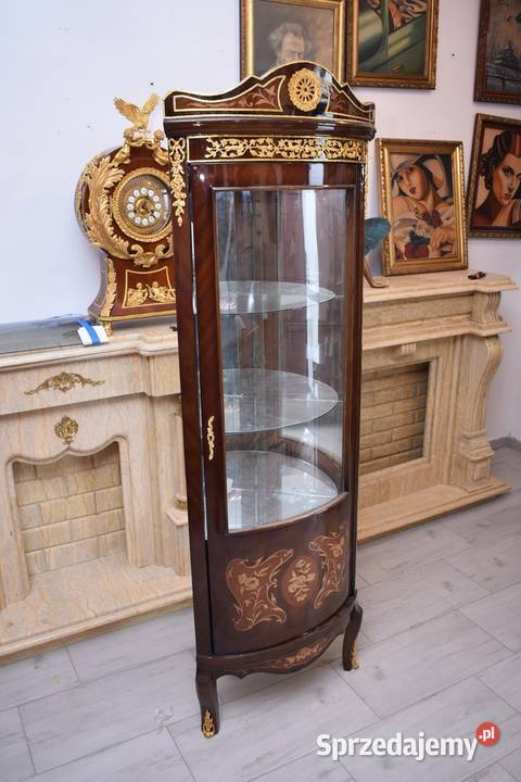 Francuska Witryna Narożna z Okuciami Gablota