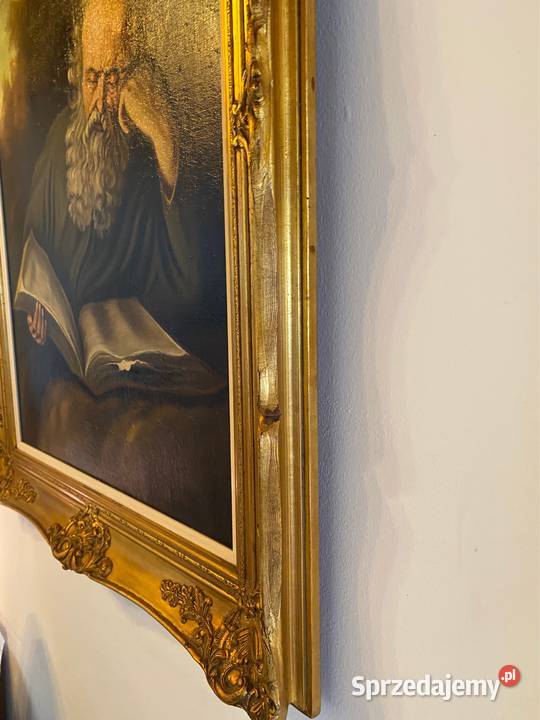 Portret Żyda na płótnie stara rzeźbiona Bystrzyca Kłodzka