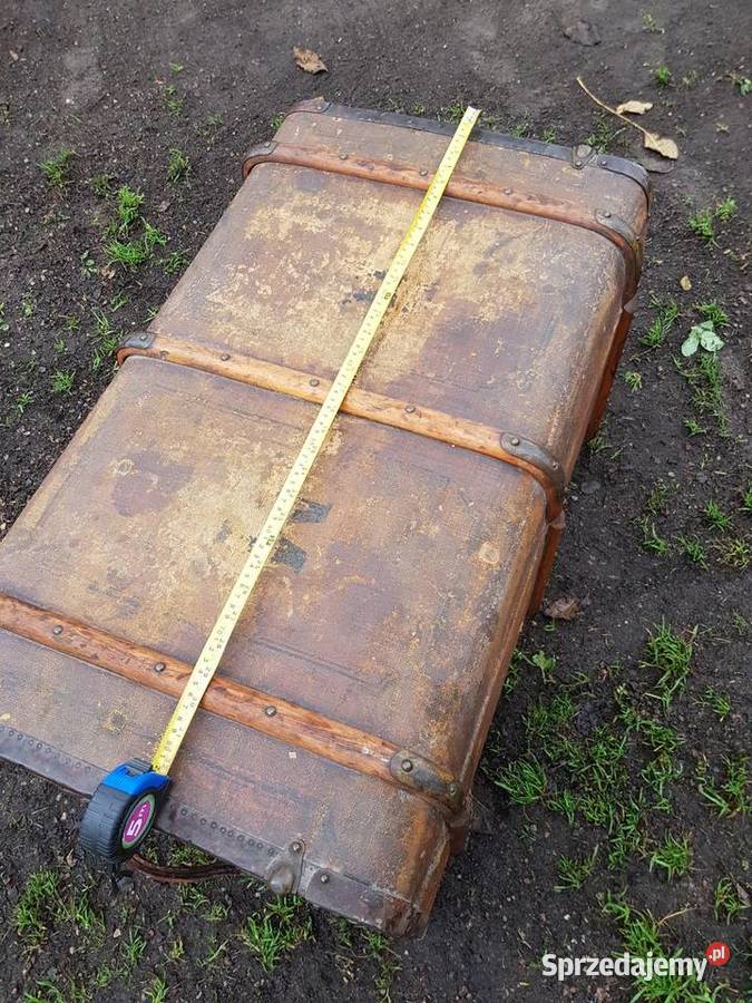 Duży piękny przedwojenny kufer podróżny