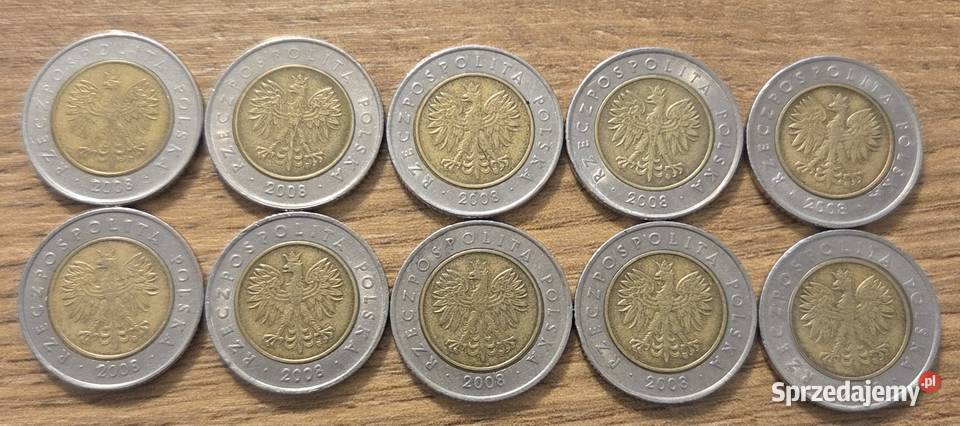 Monety 5 10 z 2008 roku niski nakład rzadkość sprzedam