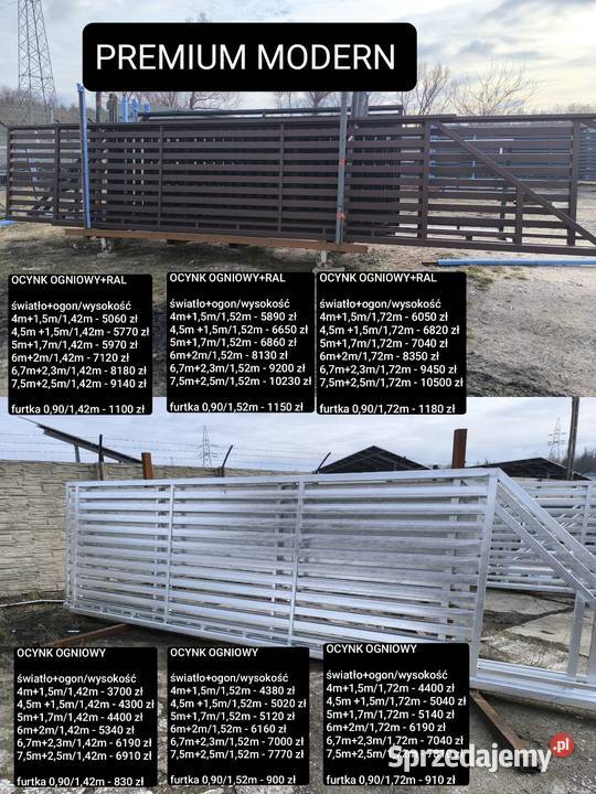 Brama przesuwna rama stelaż 400x142 ocynk ocynk Kłodzko