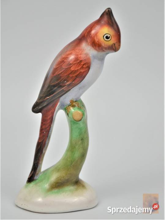 Papuga ceramiczna Bodrogkeresztr Węgry lata 60te