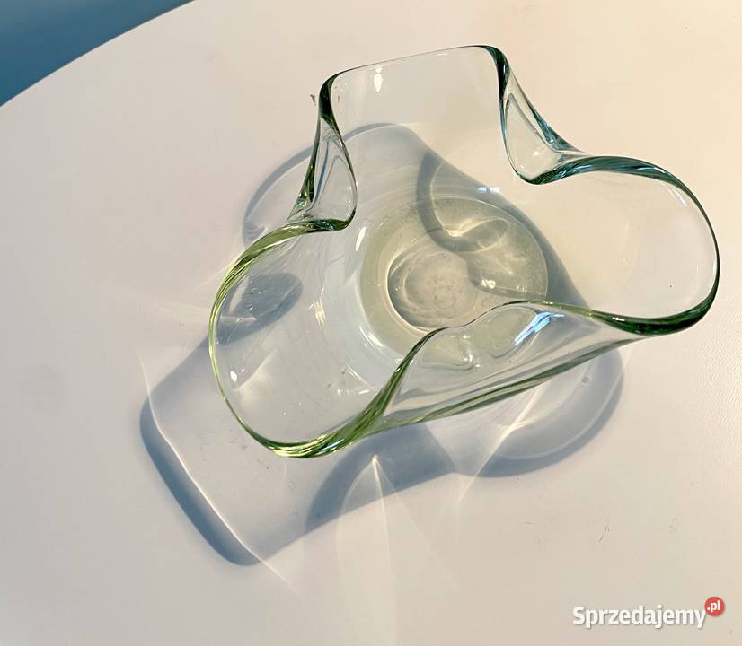 Popielniczka szkolna vintage ze szkła weneckiego Brodnica