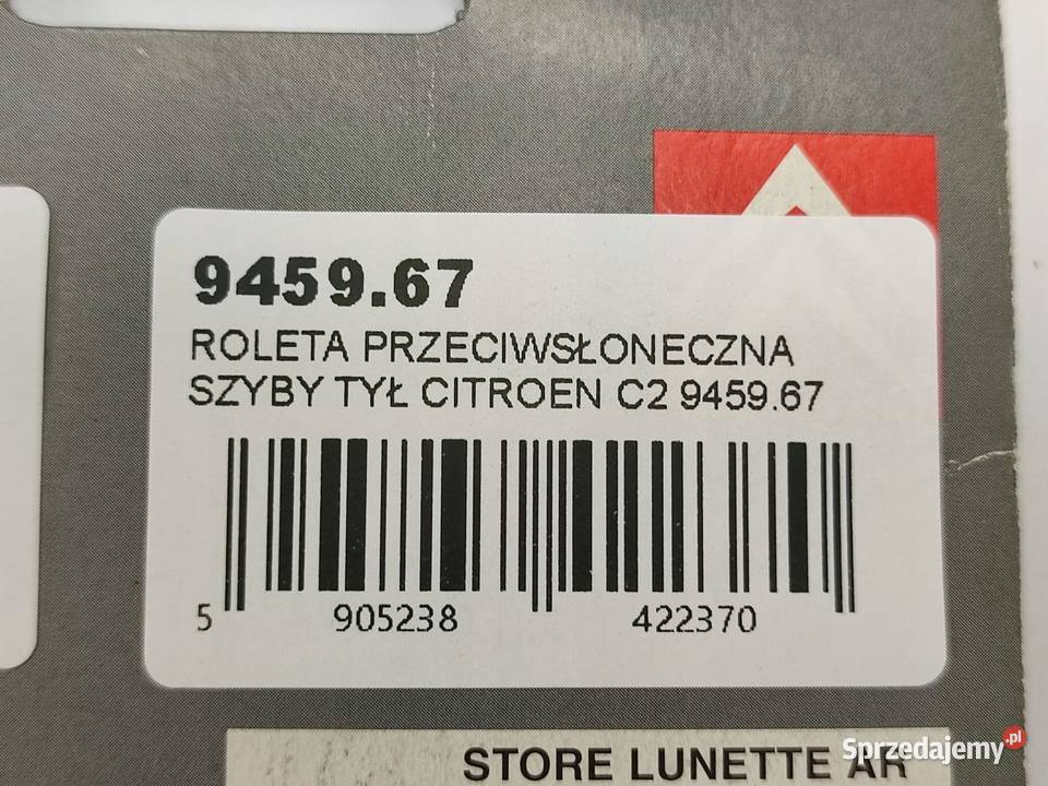 OSŁONA PRZECIWSŁONECZNA SZYBY TYŁ CITROEN C2 sprzedam