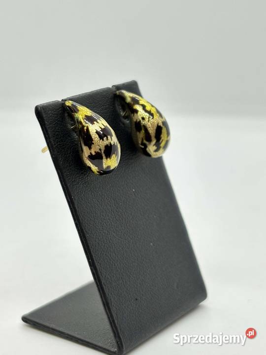 Nowe złote kolczyki pr 585 199g Sztyft Panterka Elbląg